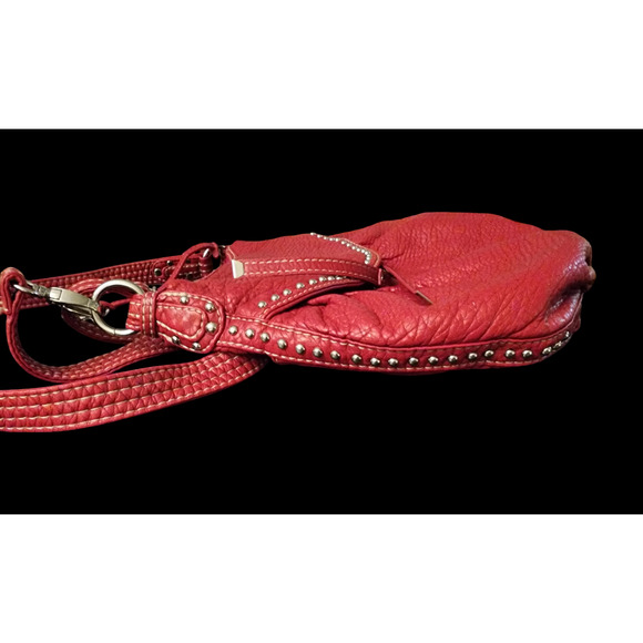 Marc Ecko Red Studded Faux Leather 90s Style Shoulder Bag - Picture 8 of 9